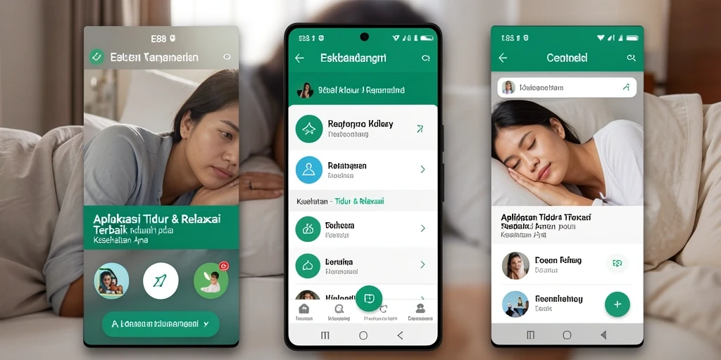 Antarmuka E88 yang menampilkan berbagai fitur Tidur & Relaksasi.