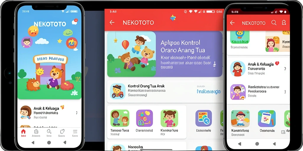 Tampilan antarmuka NEKOTOTO untuk kontrol orang tua yang intuitif.
