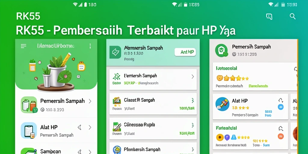 Tampilan antarmuka RK55 saat melakukan pembersihan file sampah.