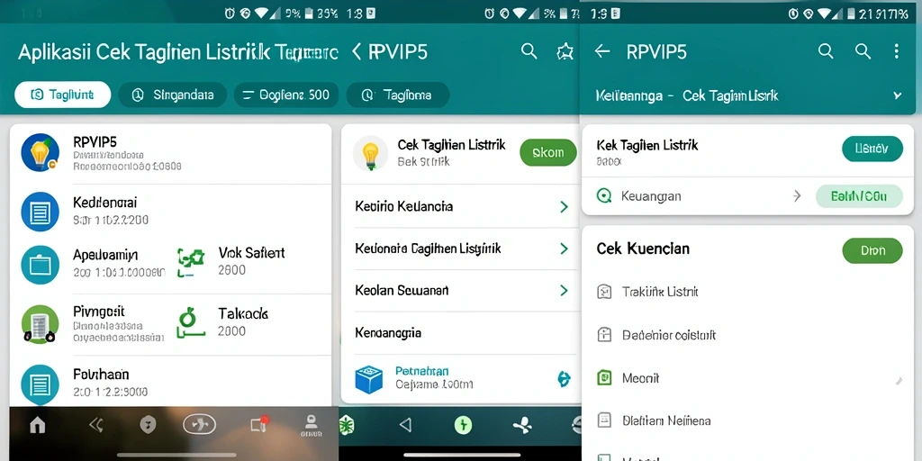 Antarmuka RPVIP5 untuk cek tagihan listrik yang user-friendly.