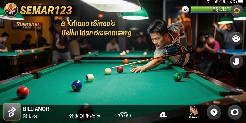 Tampilan antarmuka SEMAR123 dengan meja billiard yang menawan.
